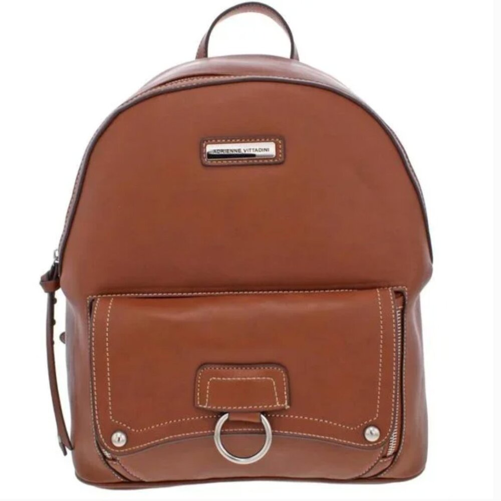 Adrienne Vittadini Womens Faux Leather Adjustable Mini Backpack